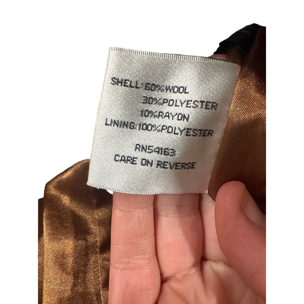 Kenneth Cole New York Wool Blend Belted Coat Women’s Size 8 Cream Peacoat - Picture 9 of 15